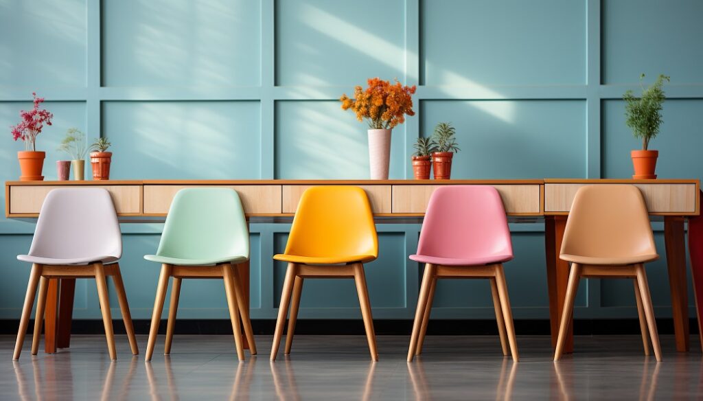 modern office with comfortable chairs vibrant green plant decoration generated by artificial intelligence Kriica Online Web Designer Freelance